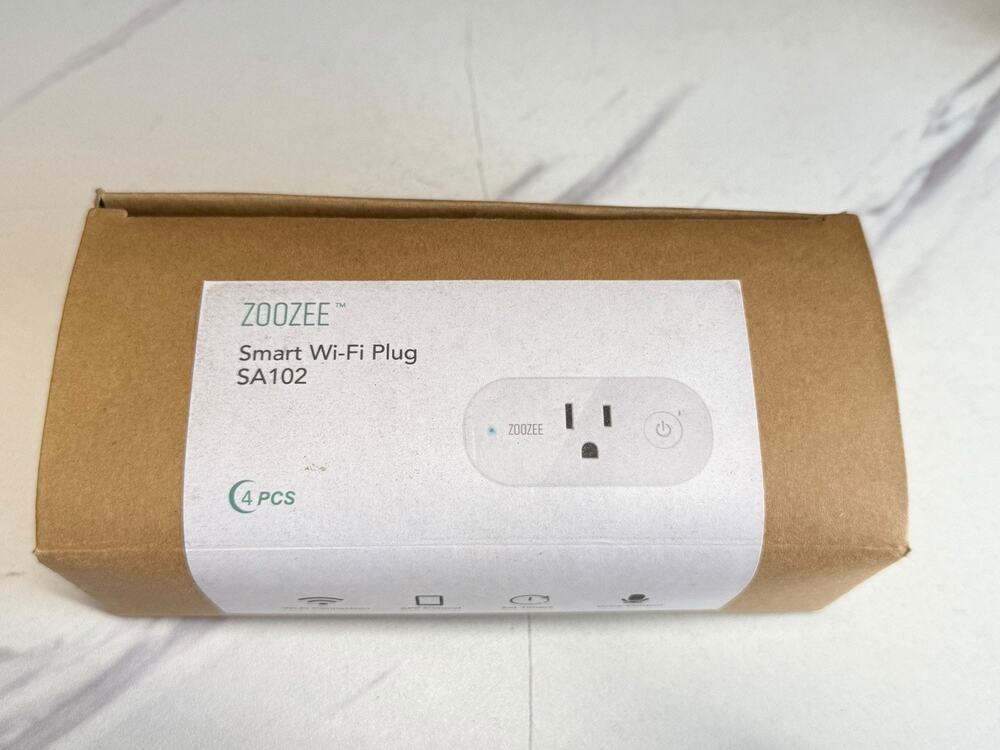 New ZOOZEE SA102 Smart WiFi Plug 4 Pack 16A App Voice Control Timer 2.4GHz